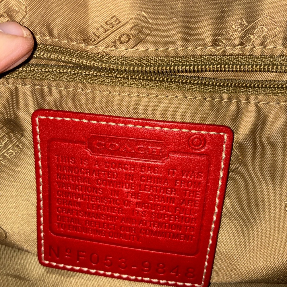 Vintage Coach Leather Crossbody Bag in Deep Red - Picture 4 of 7